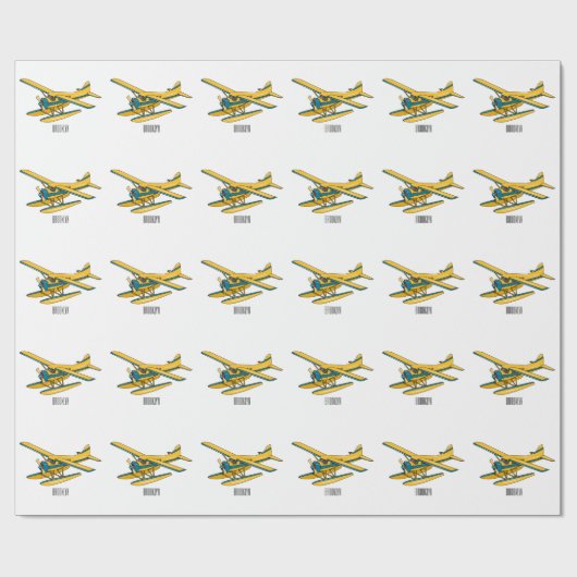 Papier Cadeau Illustration d'hydravion (Plat)
