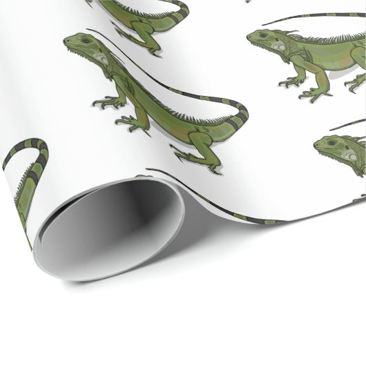 Papier Cadeau Illustration d'Iguana (Coin rond)