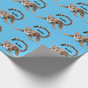 Papier Cadeau Illustration d'ocelot mignon