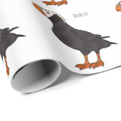 Papier Cadeau Illustration d'oiseau bouffon touffu (Coin rond)