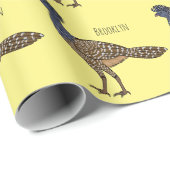 Papier Cadeau Illustration d'oiseau de curassow (Coin rond)