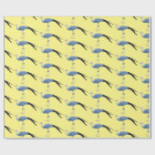 Papier Cadeau Illustration d'oiseau de grue bleue (Plat)