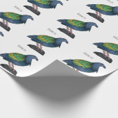 Papier Cadeau Illustration d'oiseau de pigeon de Nicobar (Coin)