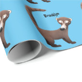 Papier Cadeau Illustration drôle curieuse de dessin animé de coa (Coin rond)