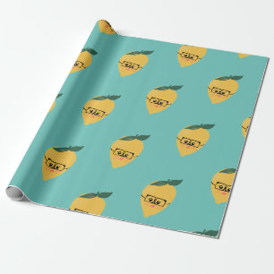 Papier Cadeau Illustration drôle de dessin animé de citron jaune