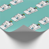 Papier Cadeau Illustration drôle de réfrigérateur (Coin)