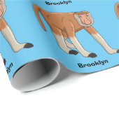 Papier Cadeau Illustration drôle de singe proboscis (Coin rond)