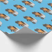 Papier Cadeau Illustration du camion de mélange de béton (Coin)