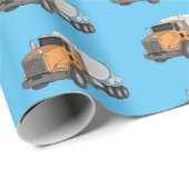 Papier Cadeau Illustration du camion de mélange de béton (Coin rond)