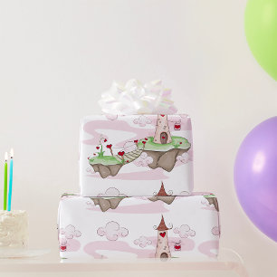 Papier Cadeau Illustration du château d'amour flottant Imaginair