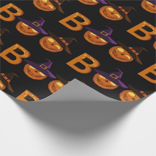 Papier Cadeau Illustration du Citrouille de Boo Halloween (Coin)