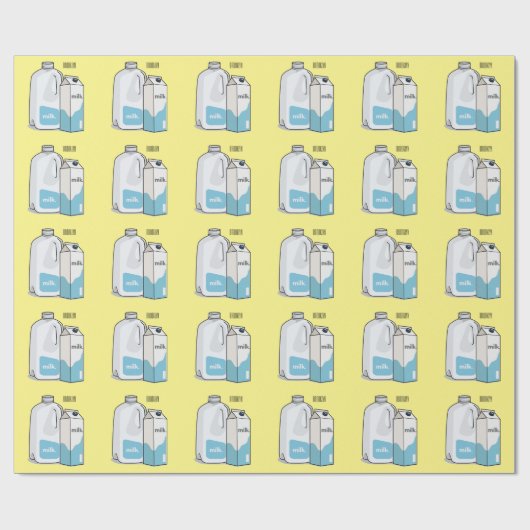 Papier Cadeau Illustration du lait (Plat)