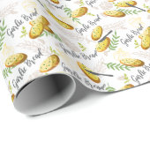 Papier Cadeau Illustration du pain d'ail Motif V1 (Coin rond)