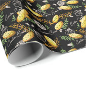 Papier Cadeau Illustration du pain d'ail Motif V2 (Coin rond)