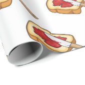 Papier Cadeau Illustration du pain et de la confiture (Coin rond)