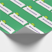 Papier Cadeau Illustration du panneau de grenouille verte mignon (Coin)