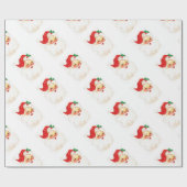 Papier Cadeau Illustration du Père Noël vintage (Plat)