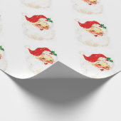 Papier Cadeau Illustration du Père Noël vintage (Coin)