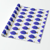 Papier Cadeau Illustration du poisson de la cuve bleue (Déroulé)