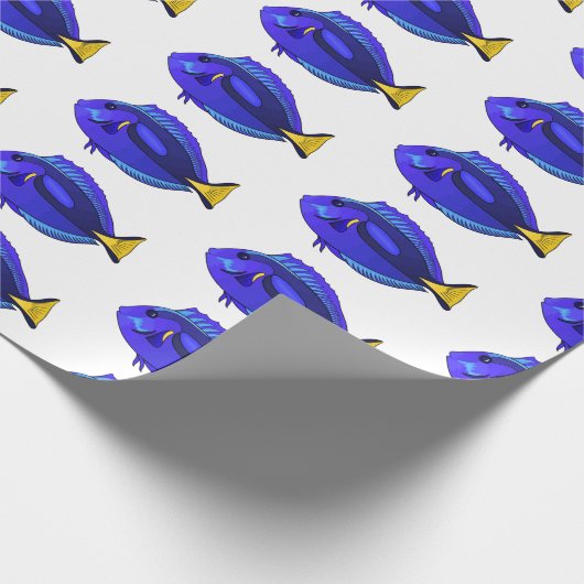 Papier Cadeau Illustration du poisson de la cuve bleue (Coin)