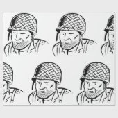 Papier Cadeau Illustration du soldat américain (Plat)