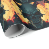 Papier Cadeau Illustration du style de bande dessinée crâne Imag (Coin rond)