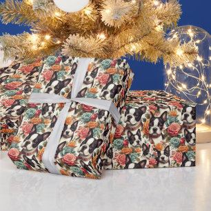 Papier Cadeau Illustration du Terrier de Boston