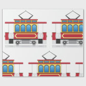 Papier Cadeau Illustration du tramway rétro (Plat)