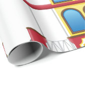 Papier Cadeau Illustration du tramway rétro (Coin rond)