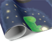 Papier Cadeau Illustration du ver vert mou (Coin rond)