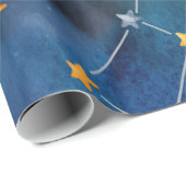 Papier Cadeau Illustration d'un astronaute Motif de l'espace ext (Coin rond)