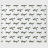 Papier Cadeau Illustration d'un avion militaire (Plat)