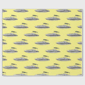 Papier Cadeau Illustration d'un bateau à moteur (Plat)