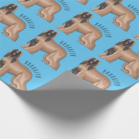 Papier Cadeau Illustration d'un chien hound afghan (Coin)