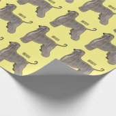 Papier Cadeau Illustration d'un chien hound afghan (Coin)