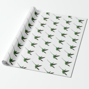 Papier Cadeau Illustration d'un colibri à bec épée