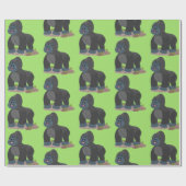 Papier Cadeau Illustration d'un grand joyeux gorille (Plat)