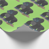 Papier Cadeau Illustration d'un grand joyeux gorille (Coin)