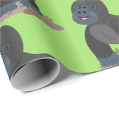 Papier Cadeau Illustration d'un grand joyeux gorille (Coin rond)