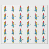 Papier Cadeau Illustration d'un vaisseau de fusées (Plat)