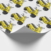 Papier Cadeau Illustration d'une moto cyclable (Coin)