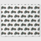 Papier Cadeau Illustration d'une moto de croiseur militaire (Plat)