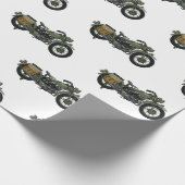 Papier Cadeau Illustration d'une moto de croiseur militaire (Coin)