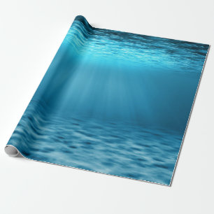Papier Cadeau Illustration d'une scène sous-marine d'océan bleu