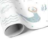 Papier Cadeau Illustration d'une sirène de danse personnalisée (Coin rond)