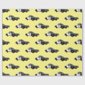 Papier Cadeau Illustration d'une voiture de police (Plat)
