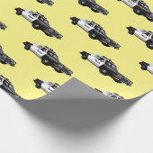 Papier Cadeau Illustration d'une voiture de police (Coin)