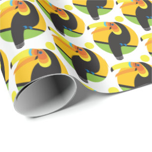 Papier Cadeau Illustration graphique Oiseaux tropicaux du Toucan