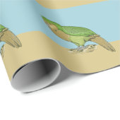 Papier Cadeau Illustration Kakapo (Coin rond)