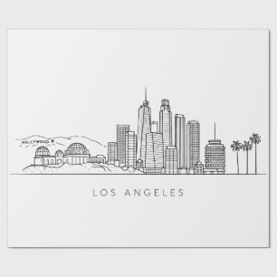 Papier Cadeau Illustration minimaliste de la skyline de Los Ange